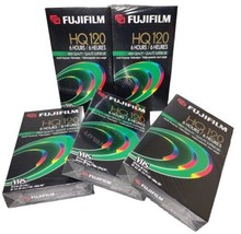 Lot of 5 Fujifilm HQ120 High Quality T-120 VHS Blank Tapes NEW &amp; SEALED - £15.56 GBP