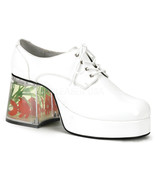 PIMP02/W Men&#39;s White Platform Disco Pimp Mac Daddy Goldfish Heel Costume... - $123.02 CAD