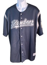 New York Yankees MLB Blue Jersey w/ Old Yankee Stadium Patch 1923-2008 Men's XL - $58.04