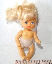 Vintage 1989 little Doll  4&quot; Doll Blonde Hair pigtails - £7.31 GBP