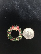 Christmas Wreath Enamel Bangle Pendant charm Necklace Pendant Charm C23 ... - $11.66