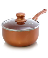 Better Chef 2 Qt. Copper Colored Ceramic Coated Saucepan with glass lid - $56.91 CAD