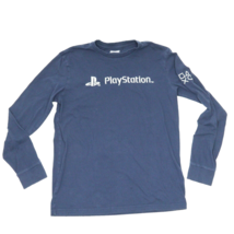 Sony Playstation Embroidered Mens S Navy Blue Long Sleeve Shirt Logo - $7.75