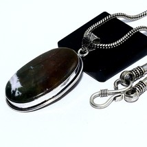 Moss Agate Natural Gemstone Solid 925 Silver  Handmade Pendant Gift Jewelry - £4.74 GBP