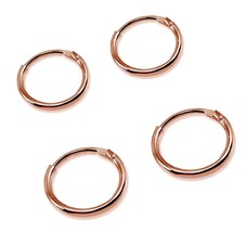 2 Pair Set Sterling Silver 10mm and 12mm Tiny Small Thin - £37.61 GBP