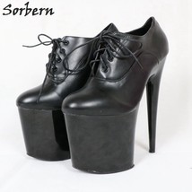 Lace Up Woman Shoes Pump Pole Dance High Heels Exotic Dancer Shoes Round Toe Pum - £157.12 GBP