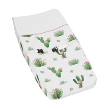 Pink and Green Boho Watercolor Changing Pad Cover for Cactus Floral Collection b - £49.93 GBP