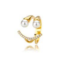 Smiley Pearl Rings For Women Men Stainless Steel Adjustable Ring Trend Lucky Aes - £19.54 GBP