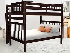 Bedz King Bunk Beds Full Over Full Mission Style with End Ladder, Dark C... - $1,352.99
