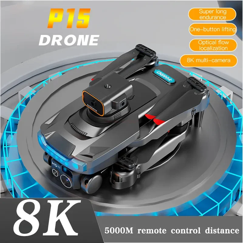 New P15 Rc Drone 8k Profesional Hd Camera Obstacle Avoidance Aerial Photograp - £43.41 GBP+