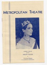 Helen Hayes Victoria Regina Program 1937 Metropolitan Theatre Seattle WA - £14.12 GBP