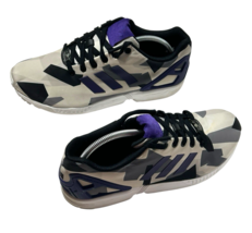 Adidas ZX Flux Men&#39;s 9.5 White Purple/Black/White B34517 Pre-owned - $33.20