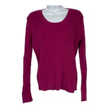 St. John&#39;s Bay Women&#39;s Long Sleeved Ribbed Swoop Neck Sweater Size Large - £13.24 GBP