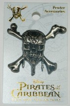 Disneys Pirates of the Caribbean Skull Logo Deluxe Metal Pewter Pin NEW ... - $7.84