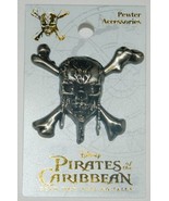 Disneys Pirates of the Caribbean Skull Logo Deluxe Metal Pewter Pin NEW ... - £6.24 GBP