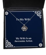 Fun Wife, My Wife is an Awesome Artist, Christmas Crown Pendant Necklace for Wif - £38.50 GBP