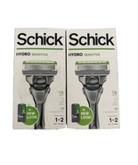 LOT OF 2 Schick Hydro Sensitive 5-Blade Razor - 1 Razor + 2 Cartridges - $11.74