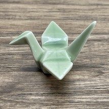 Vintage Miya Japanese Green Origami Bird Figurine Knick Knack KG JD - $9.89