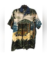 Ferugini Hawaiian Shirt Woody Wagon Palm Trees Men&#39;s Size M S/S Retro *read - $33.83 CAD