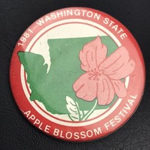 Washington State Apple Blossom Festival Pin Button Vintage Pinback 1981 - $15.49