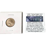Very Rare High Grade 1859 Flying Eagle Penny Cent Fantasy Overstrike Dan... - $692.99