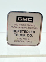 Vintage GMC Trucks Tape Measure Barlow Chrome Pocket Ruler - $19.26