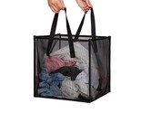 Laundry Hamper Bag With Handles,Portable &amp;Collapsible Dirty Clothes Mesh... - $23.99