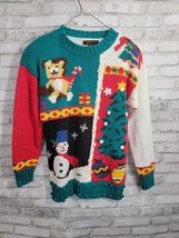 Vintage Yarnworks Ugly Christmas Sweater M 8P-10P Women Knit Embroidery - $29.89 CAD