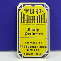 Perfume label 1920 art deco ephemera advertising Buergers Denver Amberol Hair 2 - £9.25 GBP