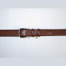 Men Cognac Genuine Leather Belt PIERO ROSSI Turkey Soft Full Grain #Cognac-A image 3