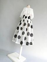 Summer Organza Polka Dot Midi Skirt Outfit Women A-line Plus Size Party Skirt image 4