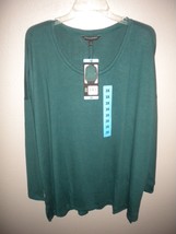 Banana Republic Women&#39;s Plus Size 3X Green Stretch 3/4 Sleeve Top Shirt NWT - £10.20 GBP