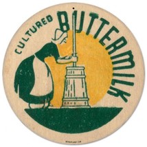 Buttermilk Vintage 14&quot; Round Metal Sign - £23.47 GBP