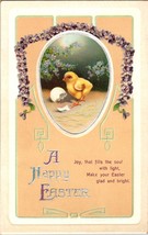 C1910 Easter Postcard egg chick flower poem a1 - £17.70 GBP