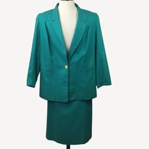 Vintage Fairfax &amp; Kent Women Suit Set Skirt Jacket Teal Blue Work Office... - $69.99