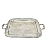 Carol Wm A. Rogers Serving Tray 22.5 x 13 Silver  Etched Design 2 Handles - £22.89 GBP