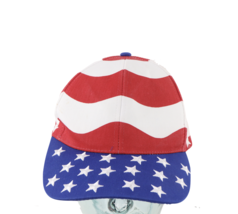 Vintage 90s Streetwear USA Flag Stars Stripes All Over Print Strapback Hat Cap - £18.15 GBP