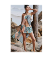 New Anthropologie Split Halter Top and Short Set $128 MEDIUM Green Motif  - $72.00