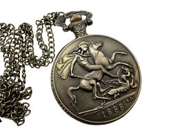 Pocket Watch &quot;St. George and the Dragon&quot; with Fantasy Medal - $32.51 CAD