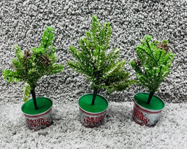 Lot of 3 Mini Potted Artificial Green Christmas Tree Tabletop Decoration... - $23.67