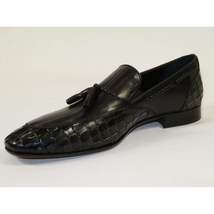 Men's GENIO Genuine Crocodile Embossed Leather Shoes Turkey 120371164 Black image 3