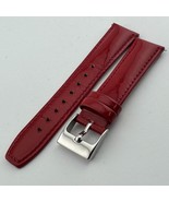 Original Kenneth Genuine Leather Watch Band Strap ~Red ~18mm ~ Silver Clasp - $446.87 MXN