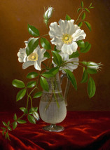 Framed canvas art print giclee Cherokee Roses in a Glass Vase - £29.60 GBP+