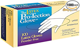 Disposable Latex Gloves, Large, Case of 10(Each Case Of 100 Gloves) - £52.14 GBP