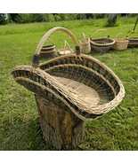 Extra-large Wicker Basket | Two-Tone Willow Trug for Foraging &amp; Flower G... - $245.50 CAD