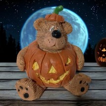 Russ Halloween Bear Witchs Brew Crew Pumpkin Figure Kathleen Kelly Resin Decor - £12.62 GBP