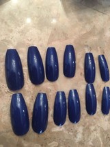 BlueBerry Glitter Glossy  Long Coffin False Nails - $7.92