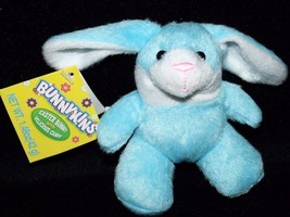 Bunnykins Easter Bunny Rabbit 4&quot; Mini Blue Wht Plush Soft Toy Stuffed Hilco NEW - £9.36 GBP