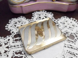 Vintage 1940&#39;s Elgin American Art Deco Compact silverplate and gold plate - £39.66 GBP