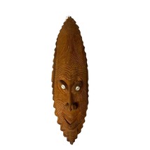 Papau New Guinea Tribal Mask Wall Hanging Used Wood Shells Hand Carved W... - £129.47 GBP